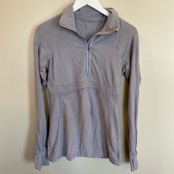 lululemon athletica Tops - Lululemon Lavender Full Tilt Pullover Half Zip Size 8